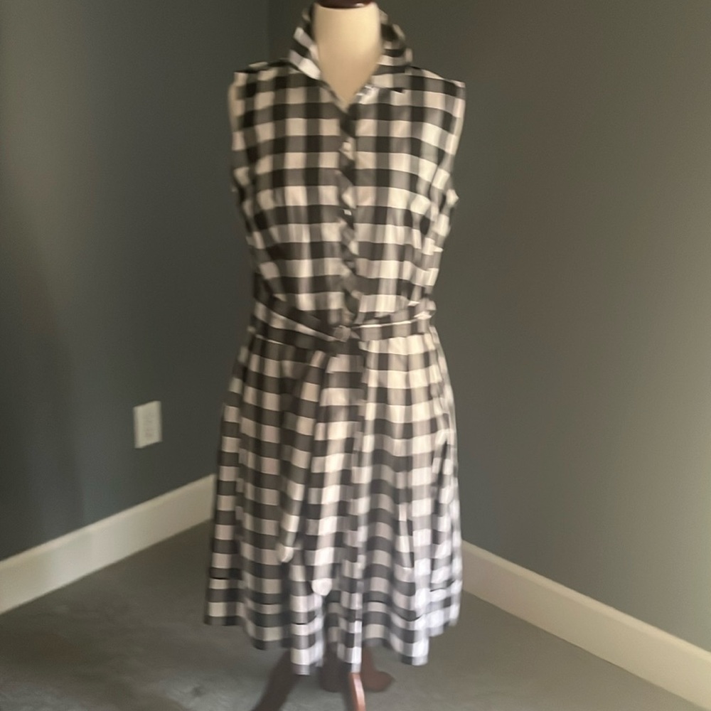 Talbots black/white gingham dress